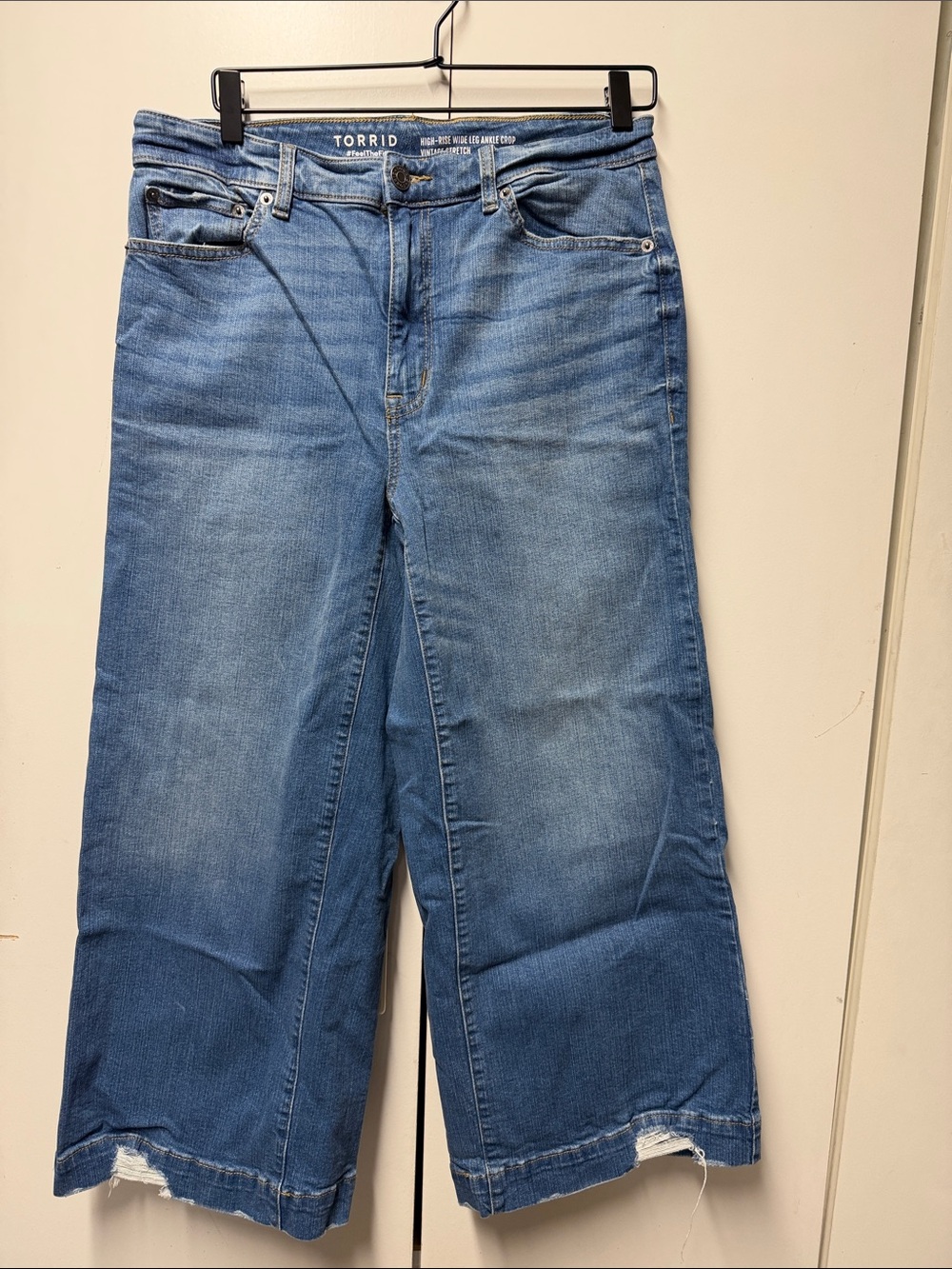 torrid Medium Blue High Rise Wide Leg Cropped Jeans